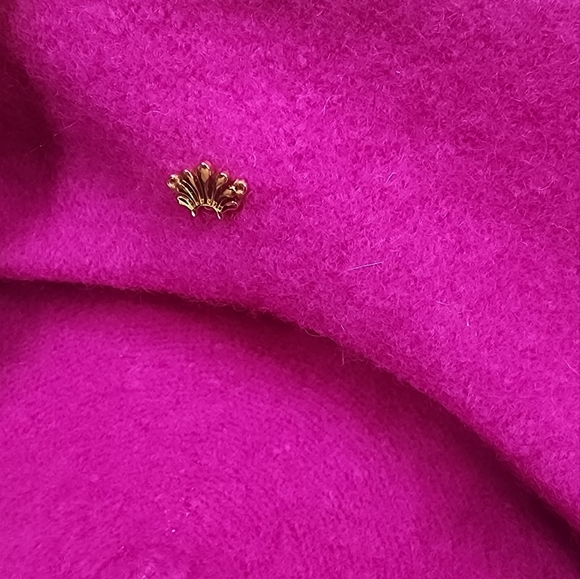 Lele Sadoughi Wool Felt Beret Dahlia Hot Pink Fuschia NWT - Picture 3 of 5